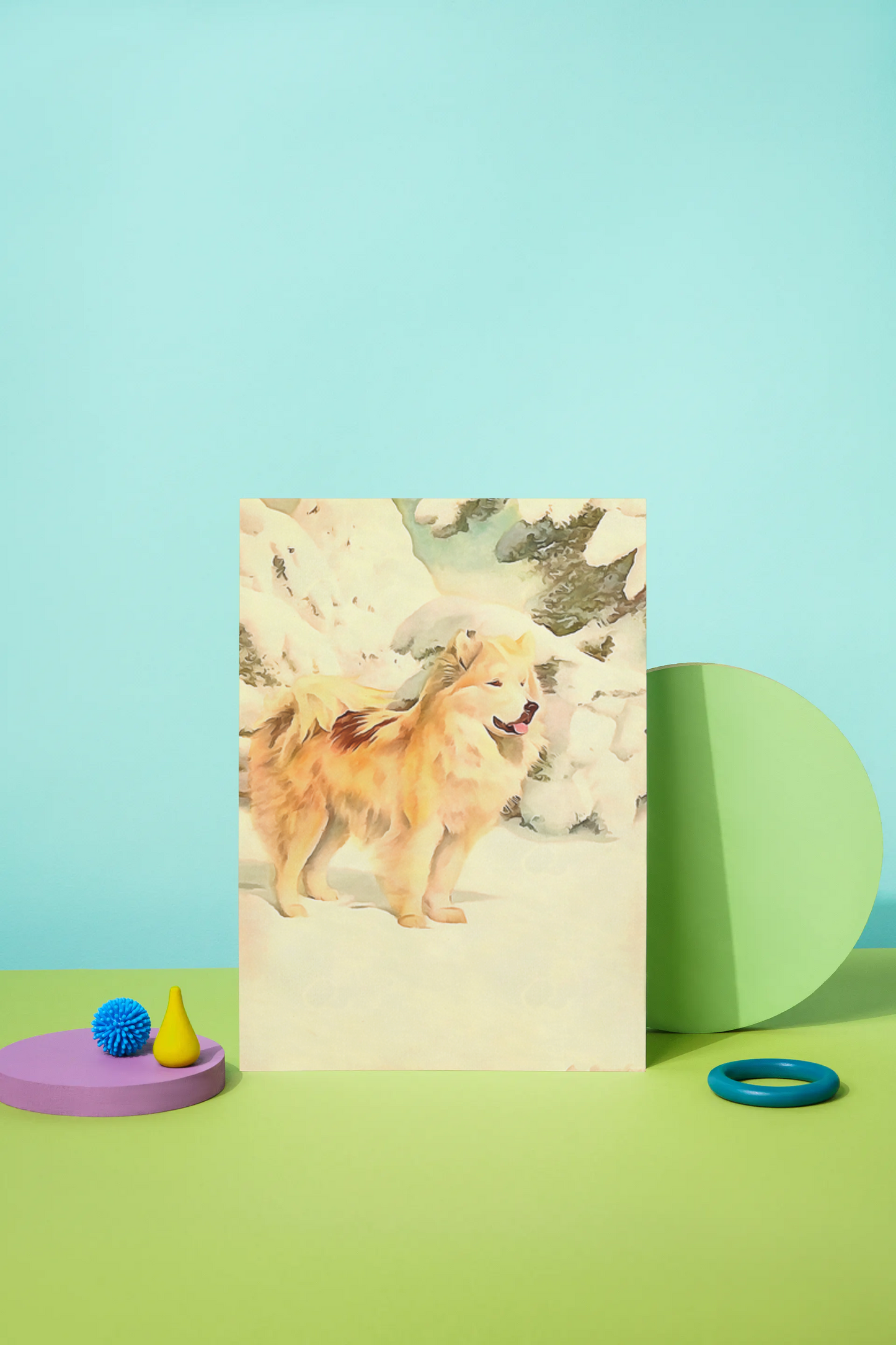 Any occasion greeting Card, blank inside, write anything, Greenland Eskimo dog, design 11