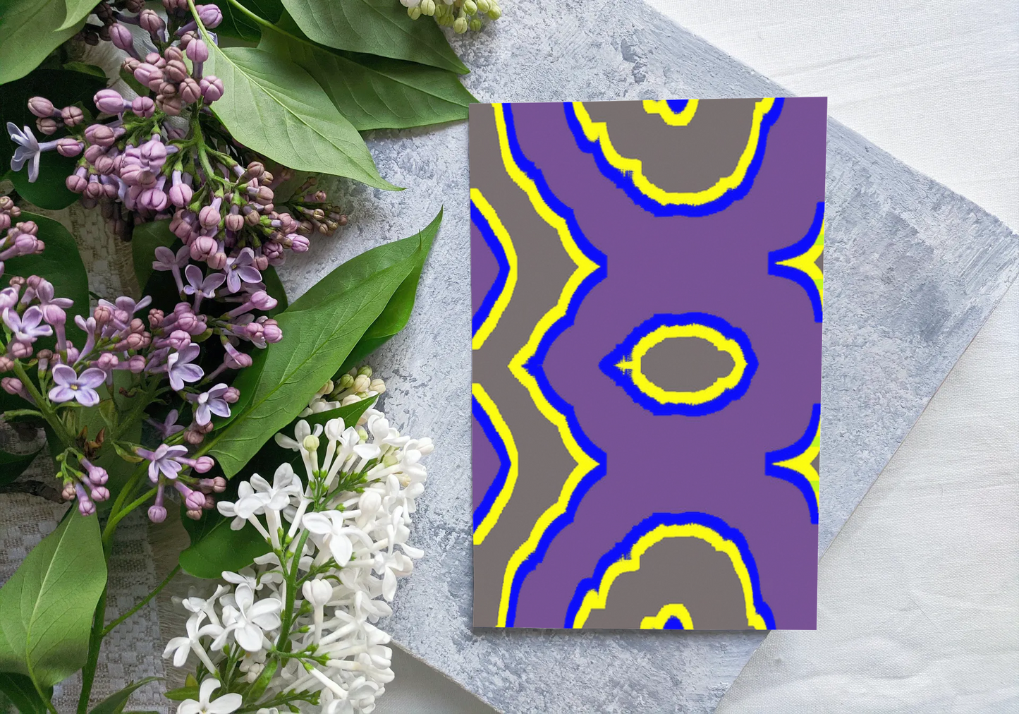 Any occasion greeting Card, blank inside, write anything, Blue Angel Abstract, design 3