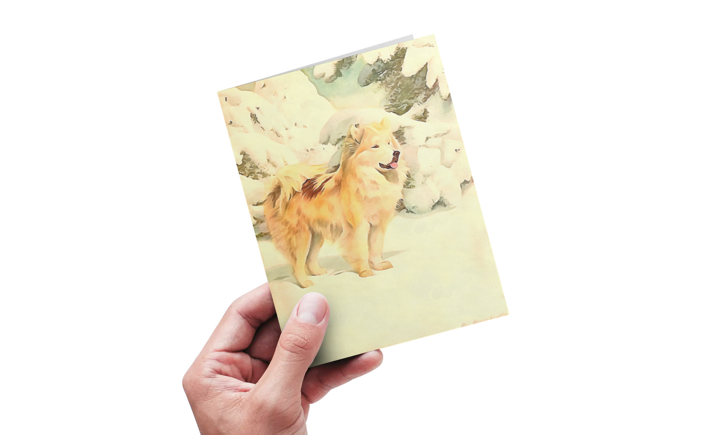 Any occasion greeting Card, blank inside, write anything, Greenland Eskimo dog, design 11