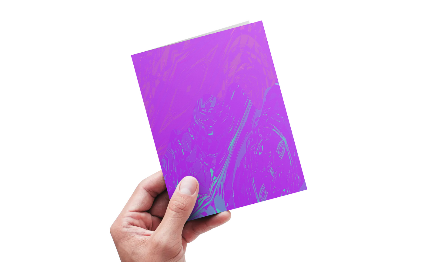 Any occasion greeting Card, blank inside, write anything, Blue Angel Abstract, design 13