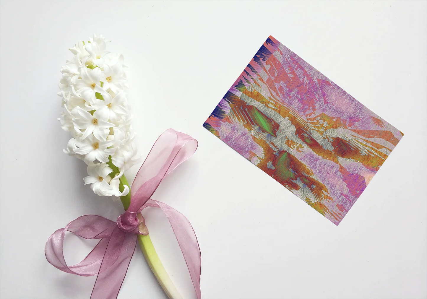 Any occasion greeting Card, blank inside, write anything, Blue Angel Abstract, design 6