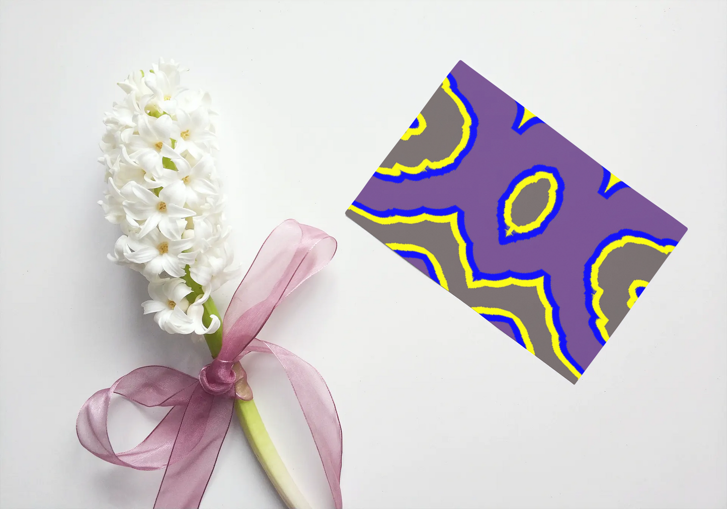 Any occasion greeting Card, blank inside, write anything, Blue Angel Abstract, design 3