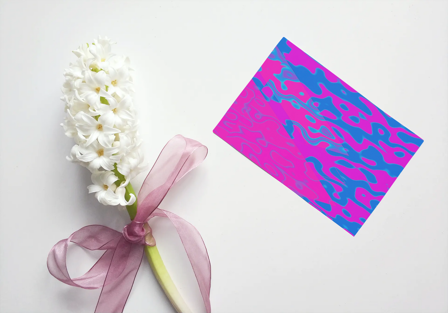 Any occasion greeting Card, blank inside, write anything, Blue Angel Abstract, design 2