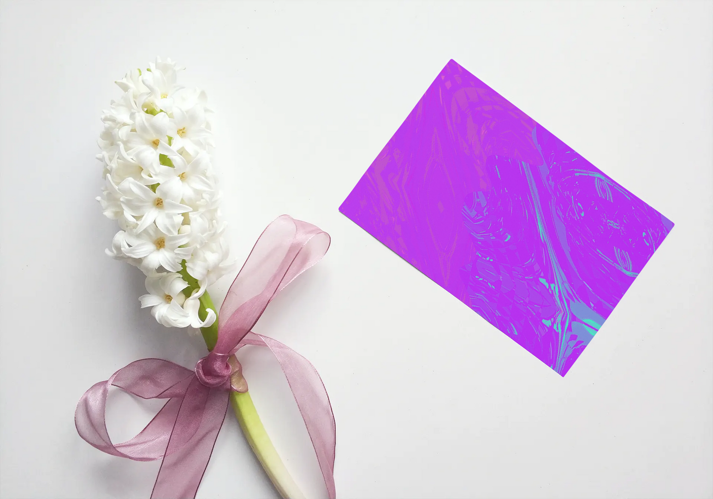 Any occasion greeting Card, blank inside, write anything, Blue Angel Abstract, design 13