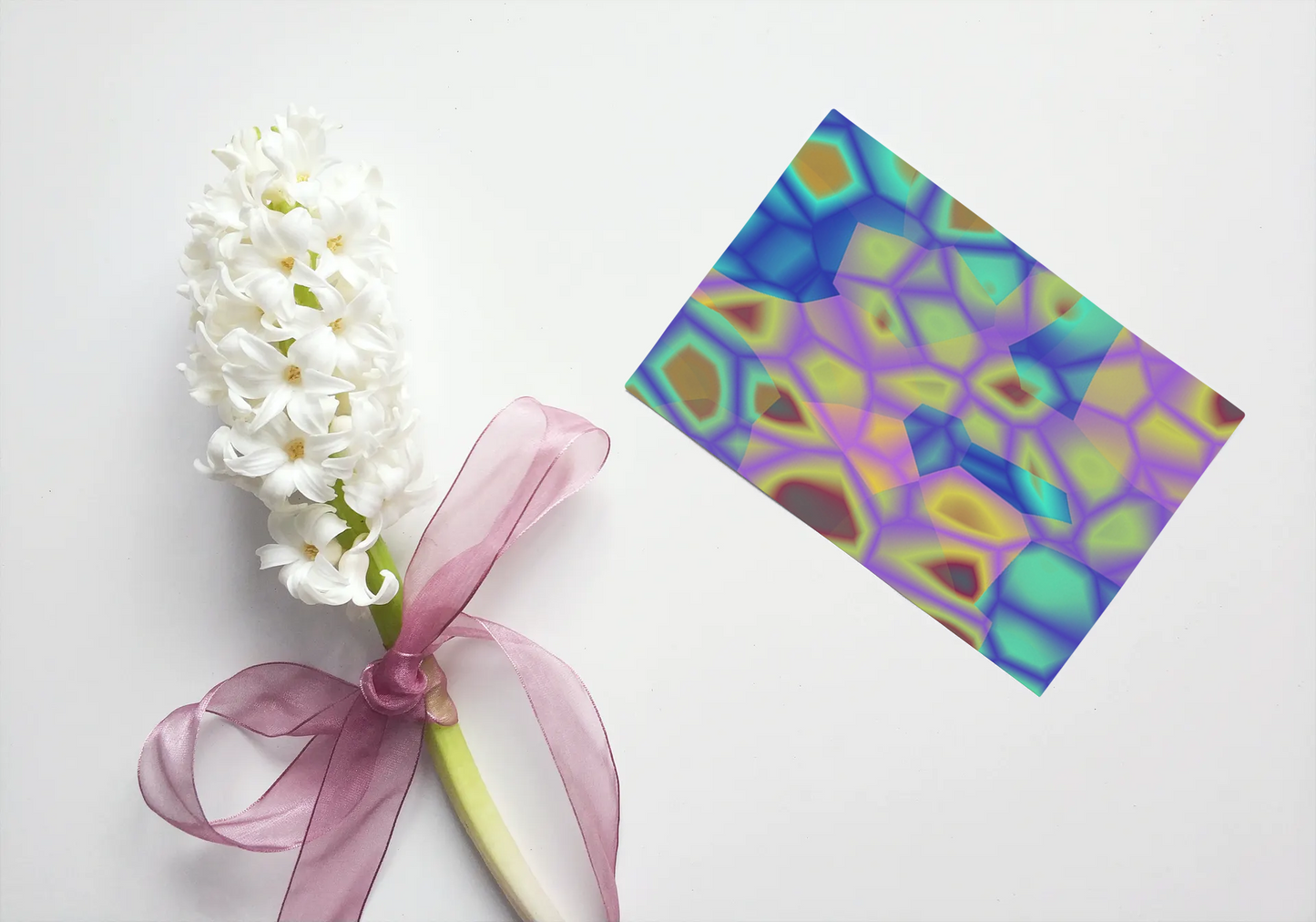 Any occasion greeting Card, blank inside, write anything, Blue Angel Abstract, design 8
